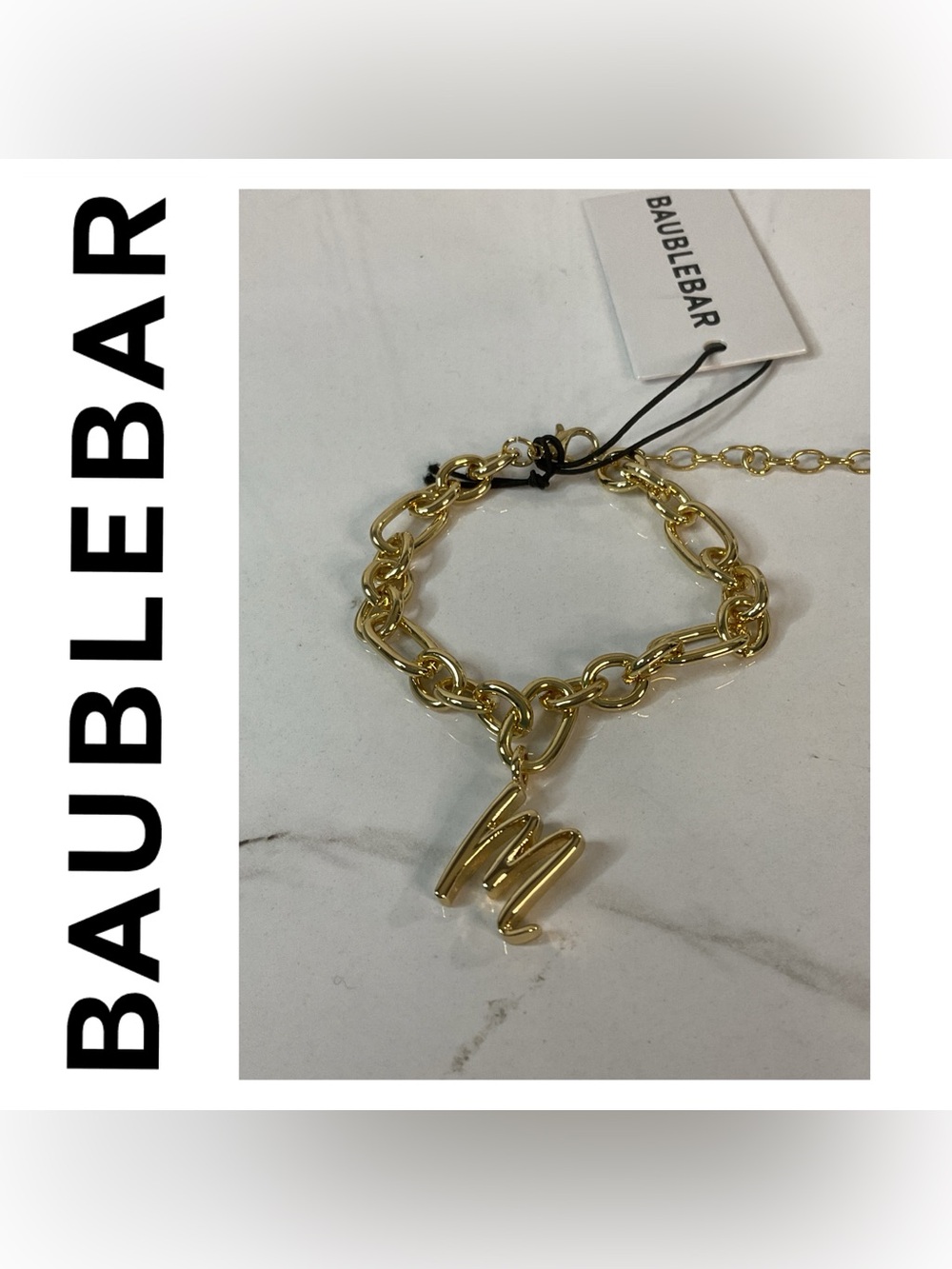 🌟🌟 Baublebar Initial “M” Chain Link Bracelet